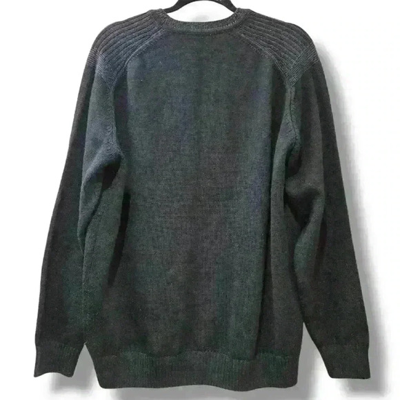 Montechiaro Crewneck amen's Sweater Made in Italy Black XL - Picture 2 of 8